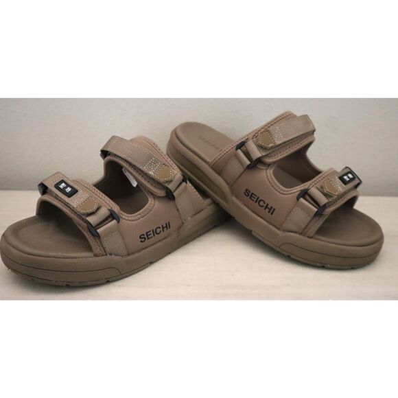 Seichi Men\'s Sz 10 Taupe Sandoru Ichi Comfort Slide Sandals